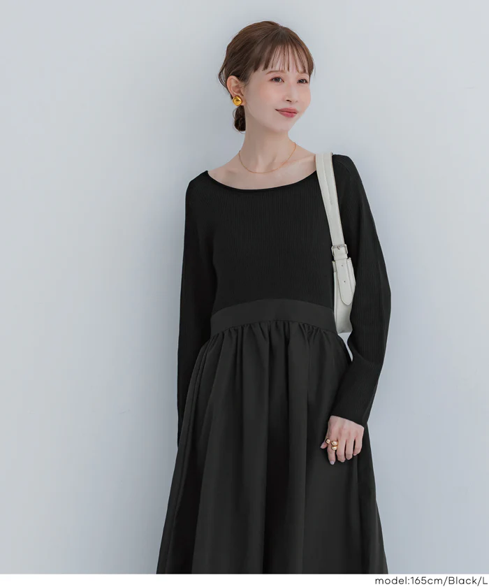 セール★3490円→2990円ニットドッキングワンピース レディース メール便不可 - Image 5