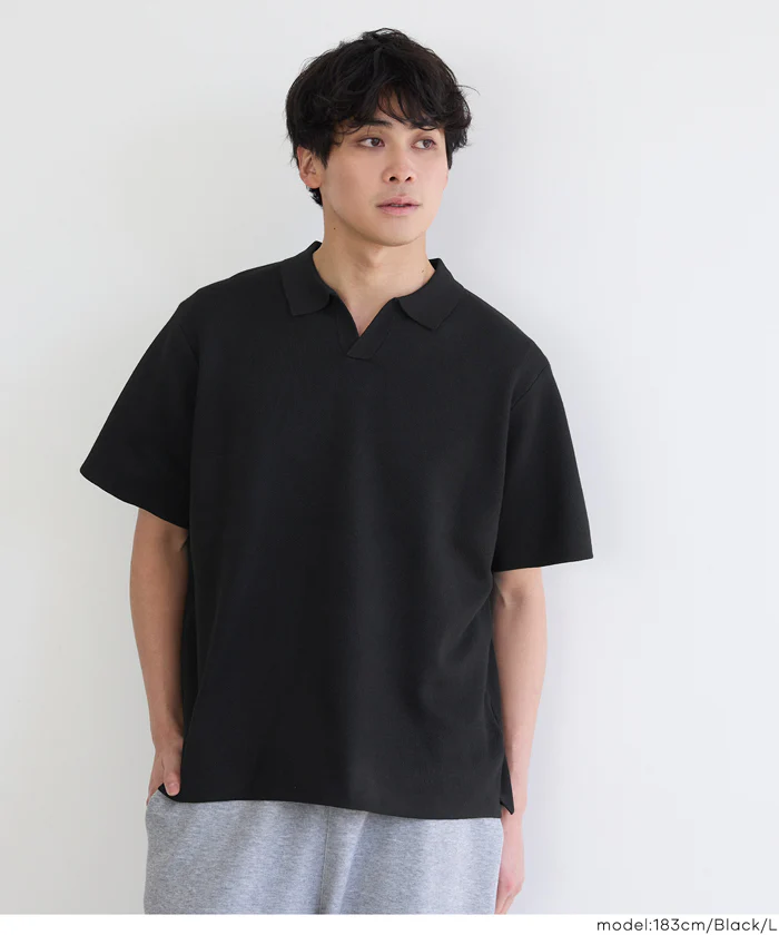 ダブルジャガードスキッパーポロニット メンズ メール便不可 - Image 10