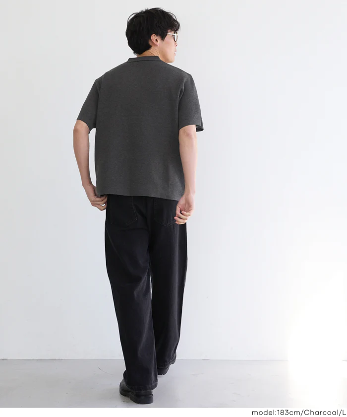 ダブルジャガードスキッパーポロニット メンズ メール便不可 - Image 4