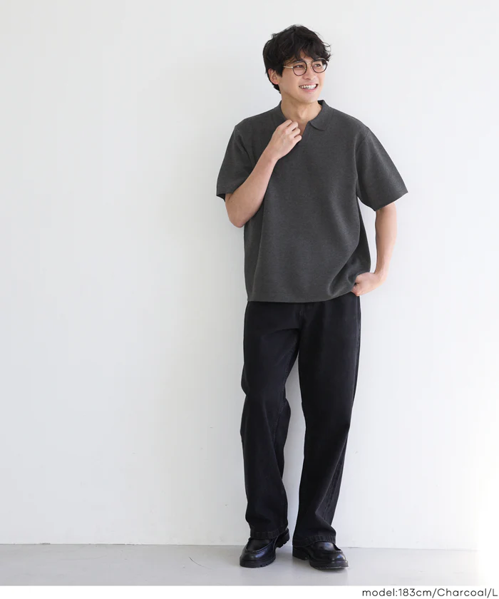 ダブルジャガードスキッパーポロニット メンズ メール便不可 - Image 7